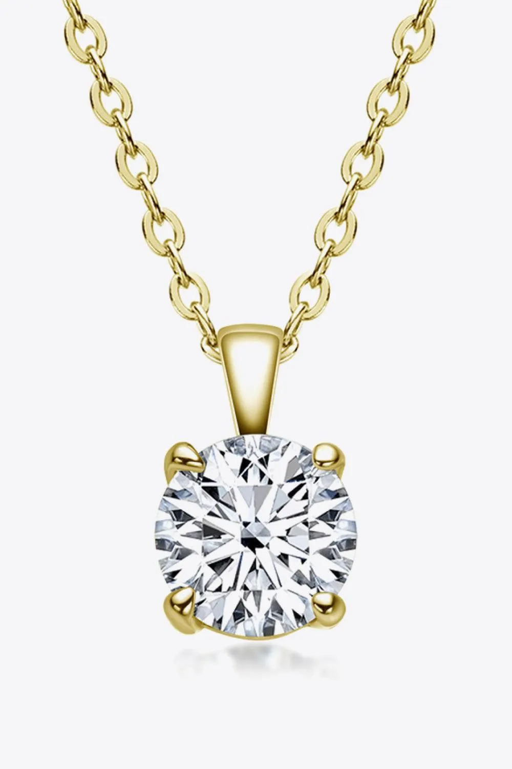 Classic 1 Carat Moissanite Gold / Platinum-Plated Necklace