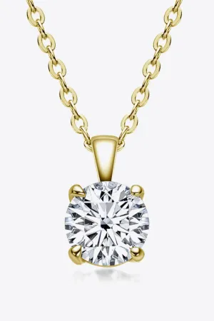 Classic 1 Carat Moissanite Gold / Platinum-Plated Necklace