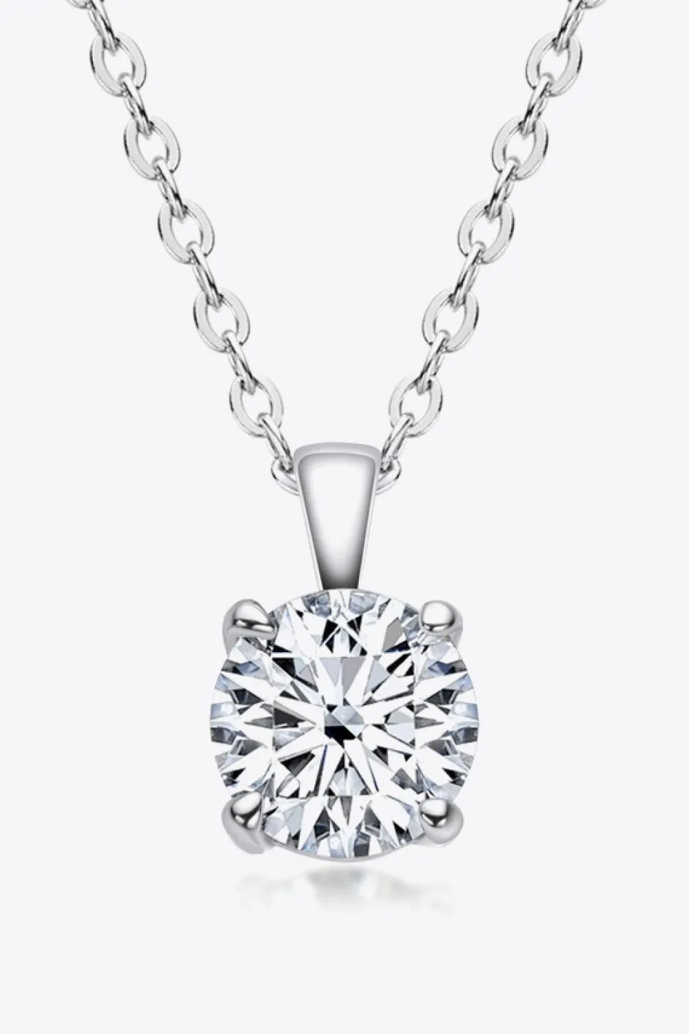 Classic 1 Carat Moissanite Gold / Platinum-Plated Necklace