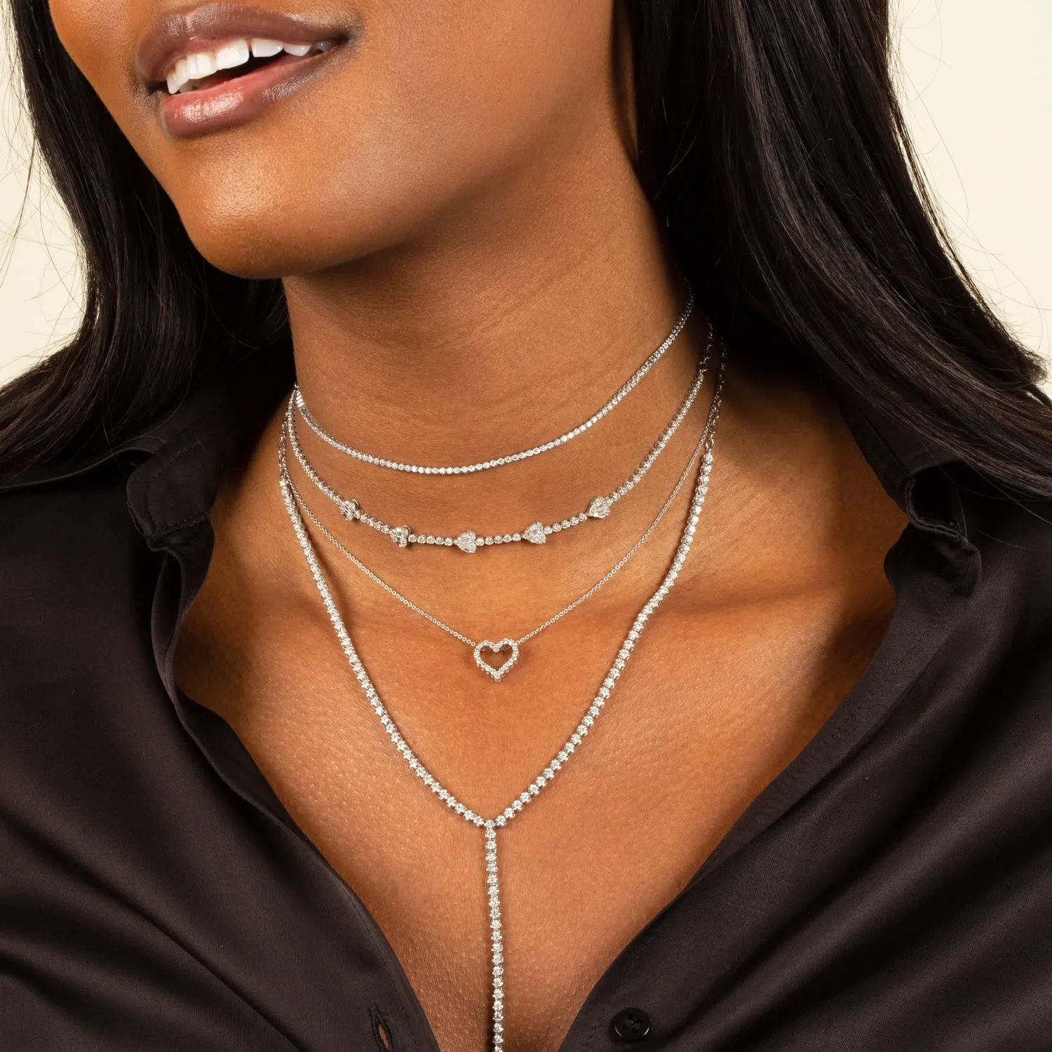 Classic Diamond Heart Necklace 14K by By Adina Eden