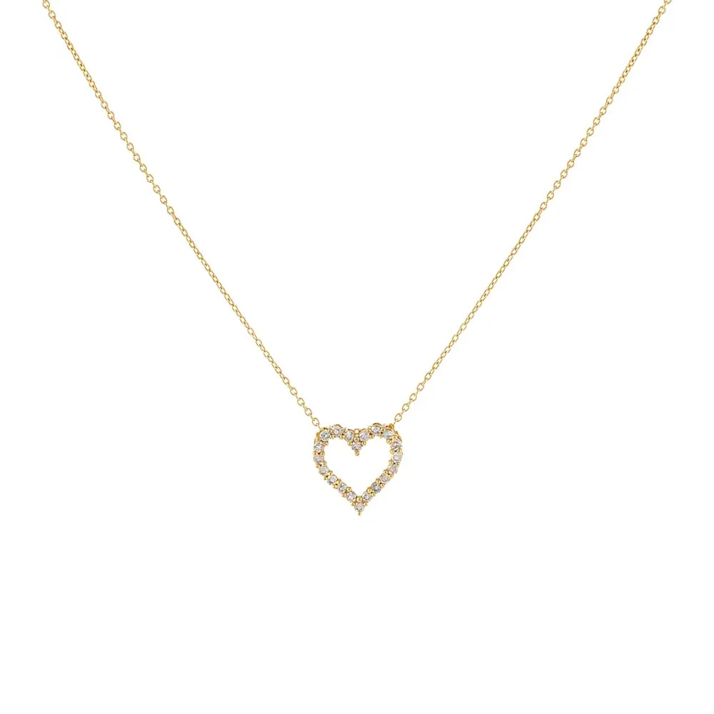 Classic Diamond Heart Necklace 14K by By Adina Eden