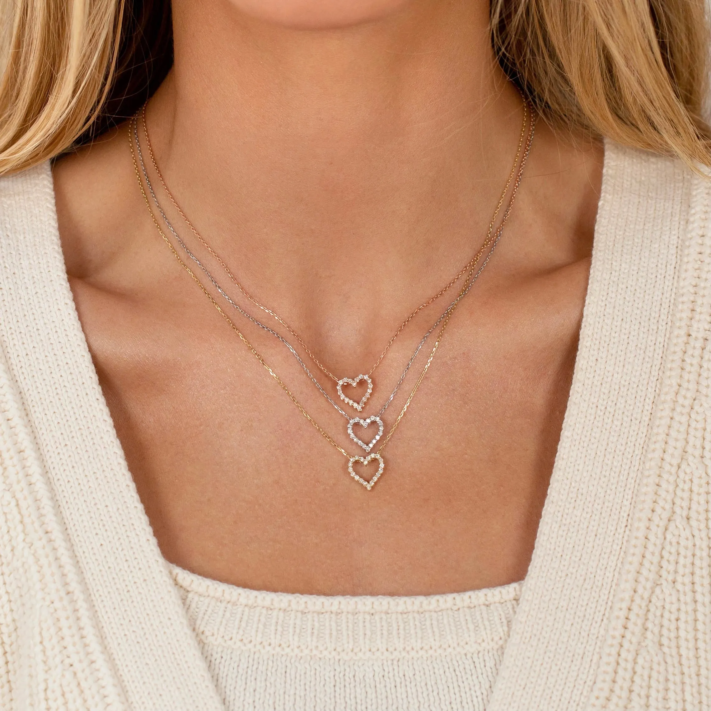 Classic Diamond Heart Necklace 14K by By Adina Eden