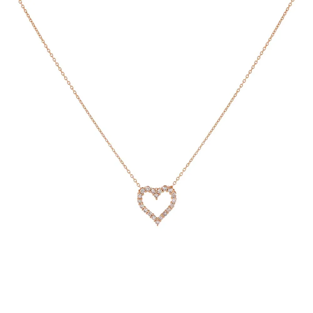 Classic Diamond Heart Necklace 14K by By Adina Eden
