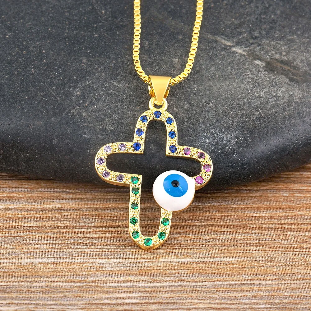 Classic Jesus Cross Hollow Pendant Necklaces for Women