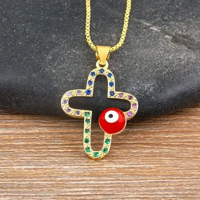 Classic Jesus Cross Hollow Pendant Necklaces for Women