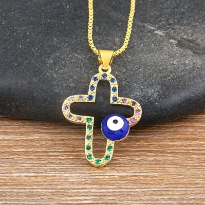 Classic Jesus Cross Hollow Pendant Necklaces for Women