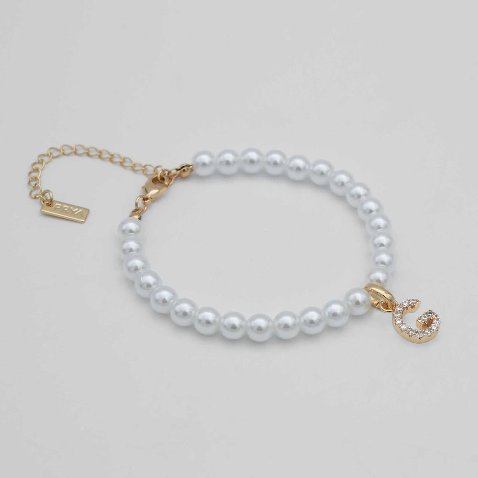 Classic Pearl Initial Anklet