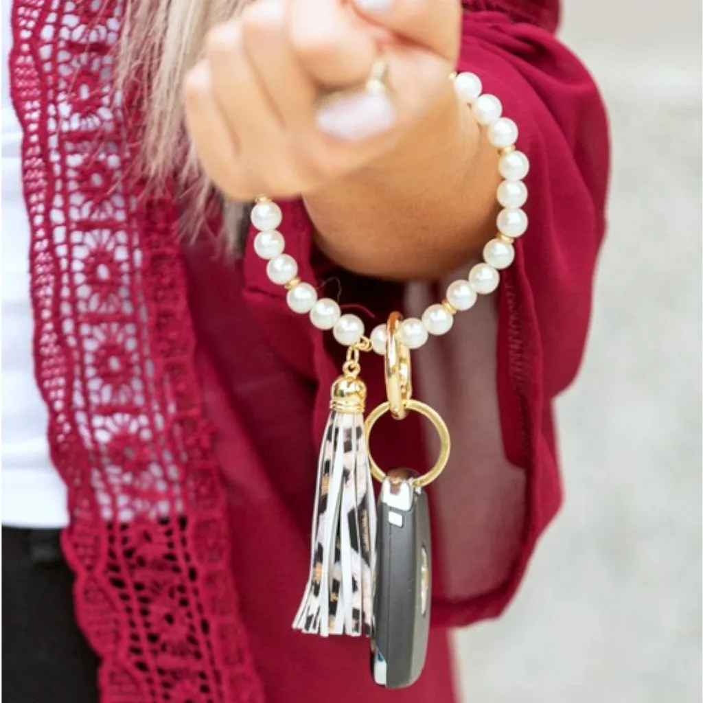 Classic Pearl Key Ring Bracelet