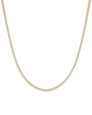 Classic Thin Tennis Necklace Gold 20" | Gold