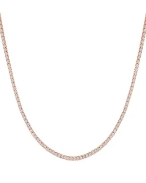 Classic Thin Tennis Necklace Rose Gold 15" | Rose Gold