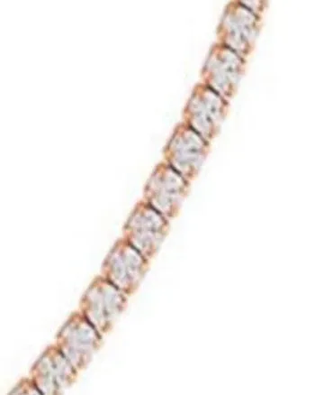 Classic Thin Tennis Necklace Rose Gold 20" | Rose Gold