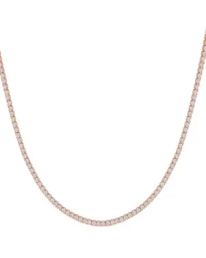 Classic Thin Tennis Necklace Rose Gold 20" | Rose Gold