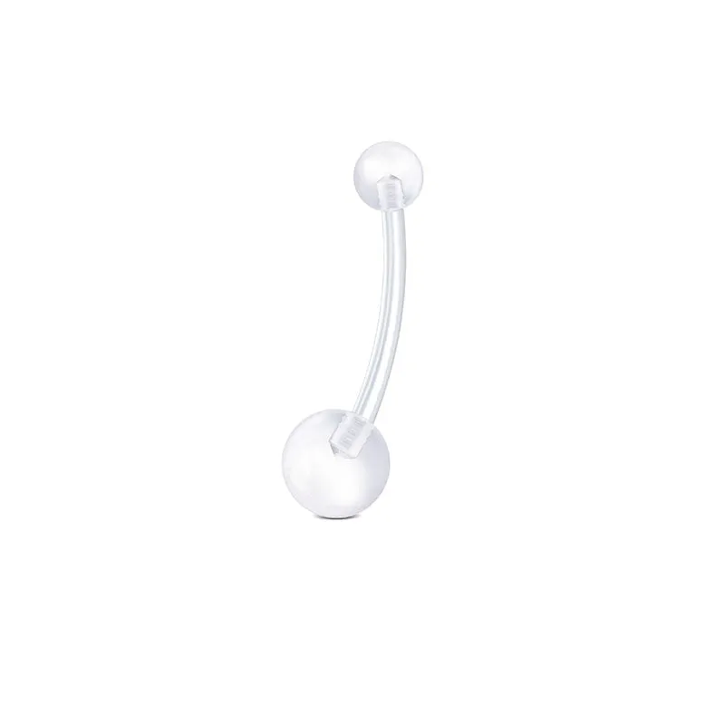 Clear Flexible Pregnancy Belly Rings Retainer Acrylic 14G Different Length Available