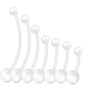 Clear Flexible Pregnancy Belly Rings Retainer Acrylic 14G Different Length Available