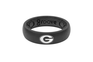 College Georgia Black Logo Thin Ring