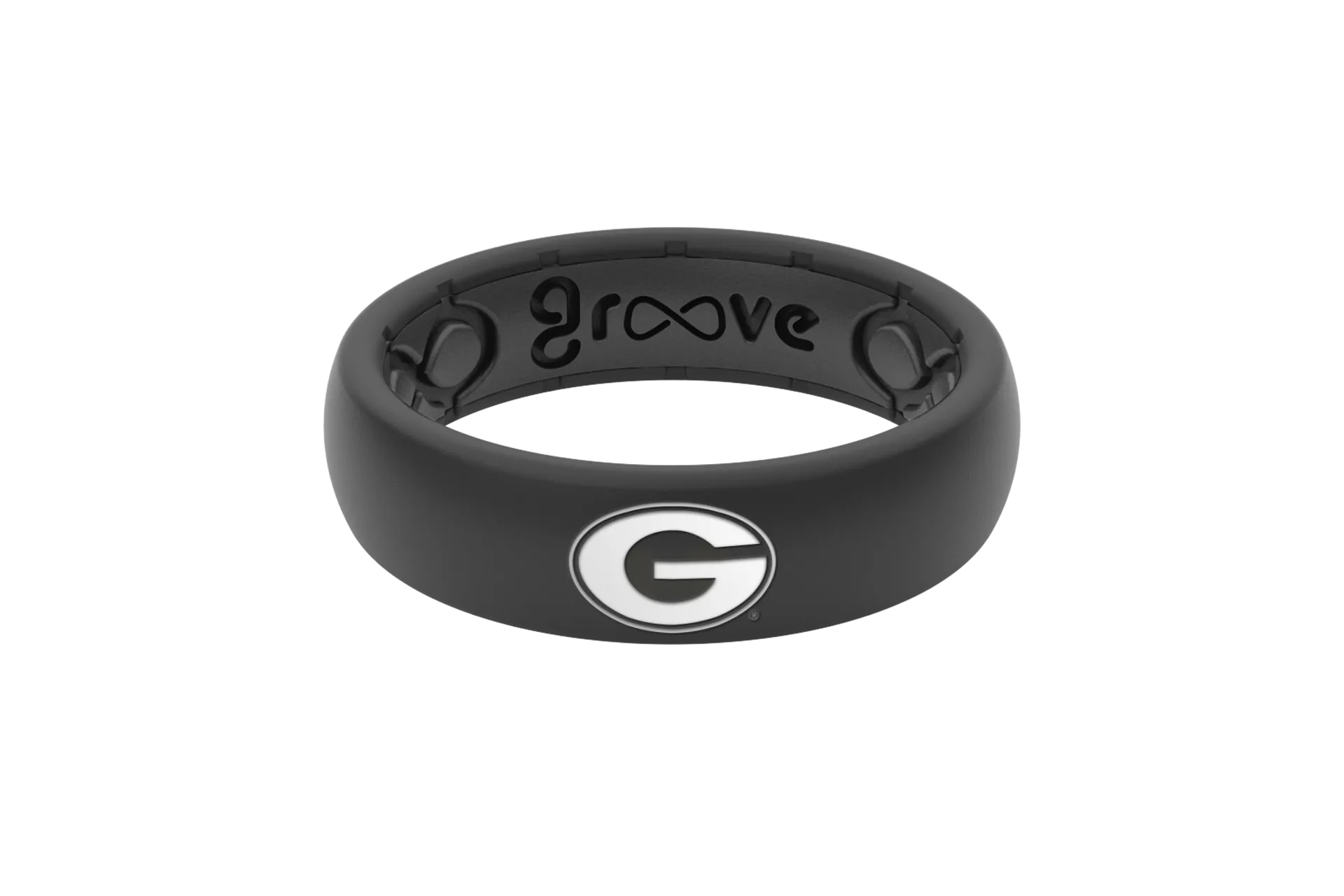 College Georgia Black Logo Thin Ring