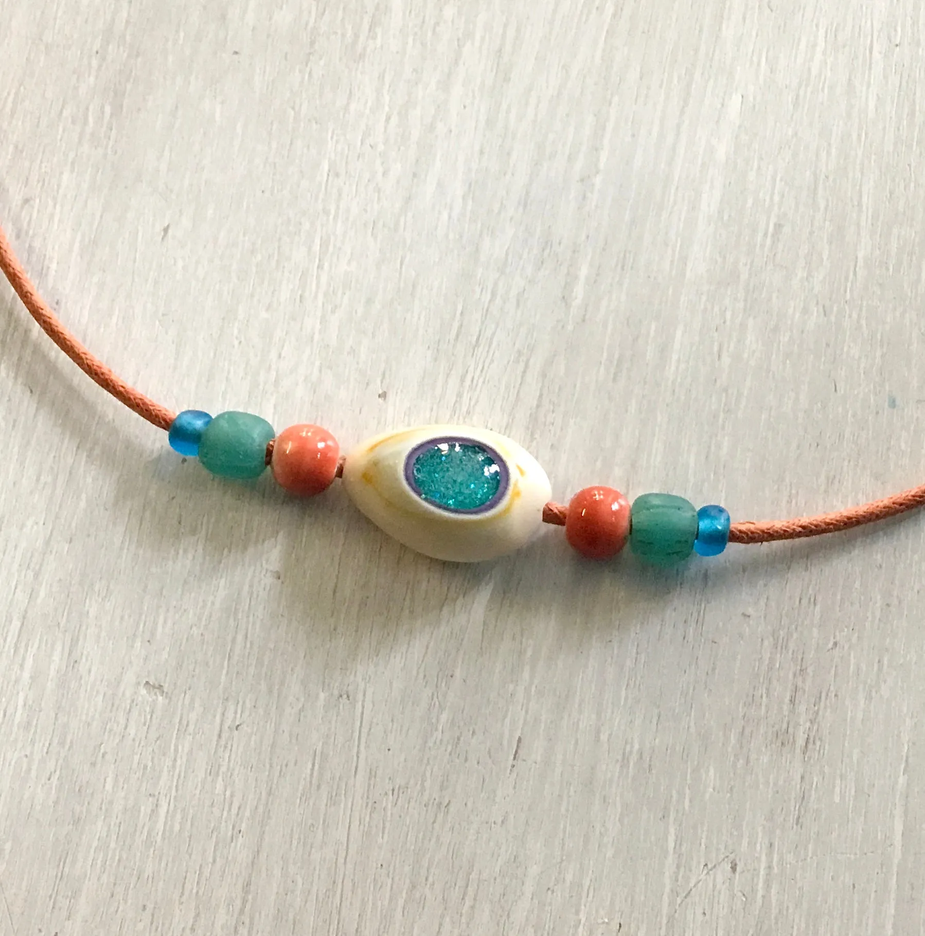 Colorful Cowrie Choker Necklace