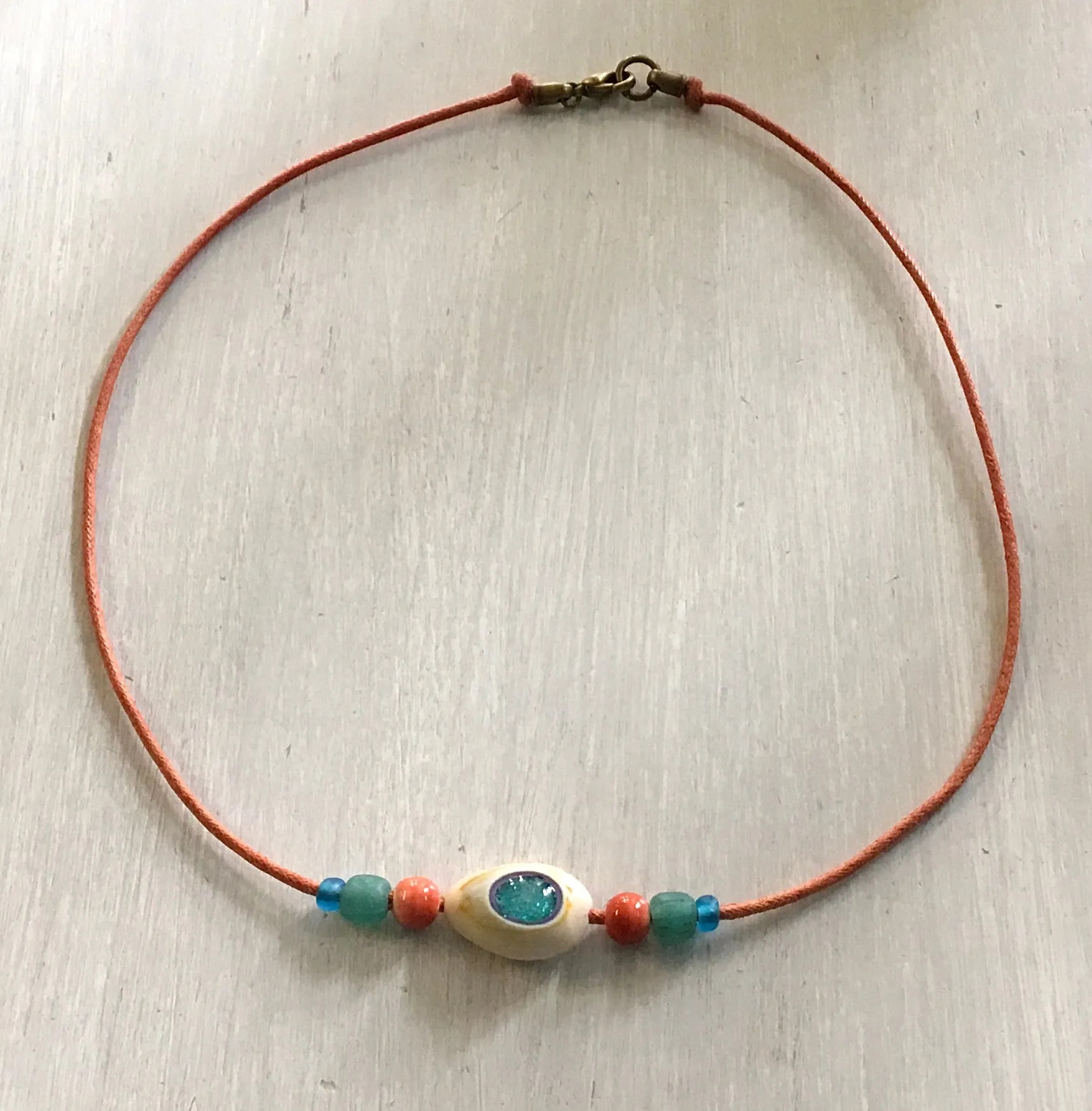 Colorful Cowrie Choker Necklace