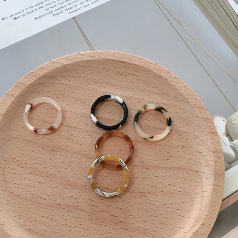 Colorful Minimalist Acrylic Resin Thin Ring