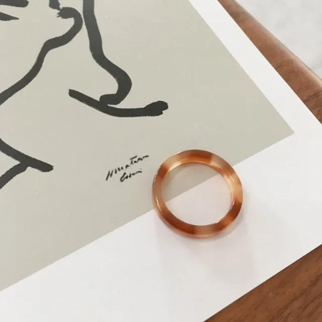 Colorful Minimalist Acrylic Resin Thin Ring