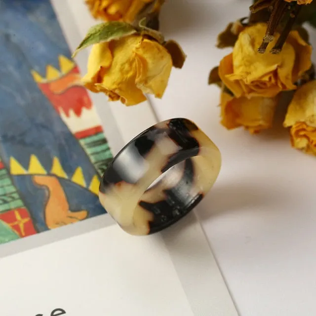 Colorful Minimalist Acrylic Resin Thin Ring