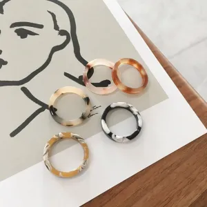 Colorful Minimalist Acrylic Resin Thin Ring