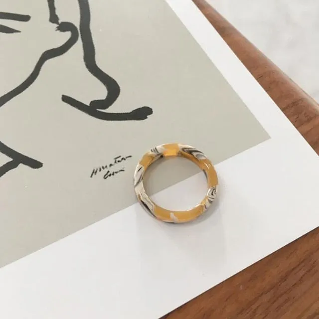 Colorful Minimalist Acrylic Resin Thin Ring