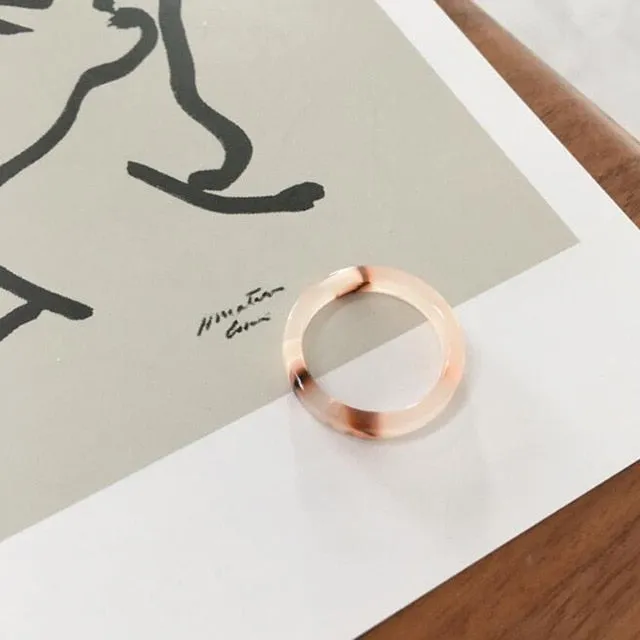 Colorful Minimalist Acrylic Resin Thin Ring
