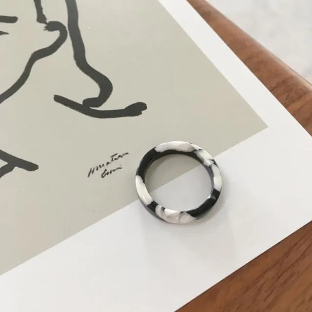 Colorful Minimalist Acrylic Resin Thin Ring