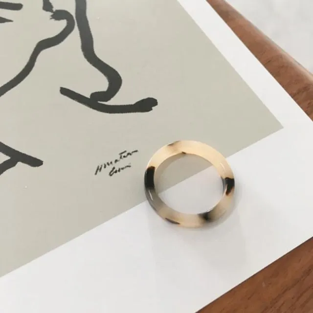 Colorful Minimalist Acrylic Resin Thin Ring