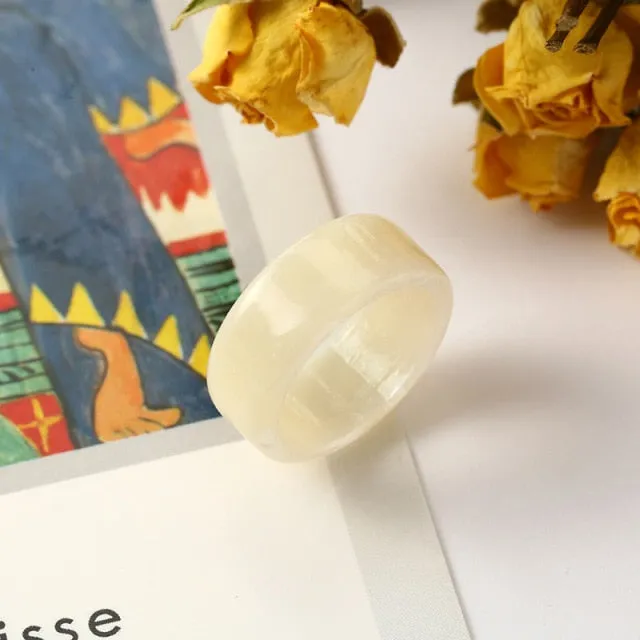 Colorful Minimalist Acrylic Resin Thin Ring