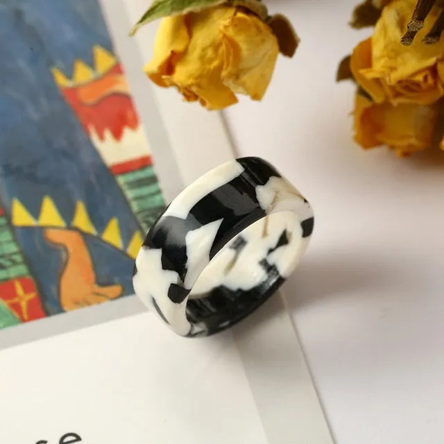 Colorful Minimalist Acrylic Resin Thin Ring