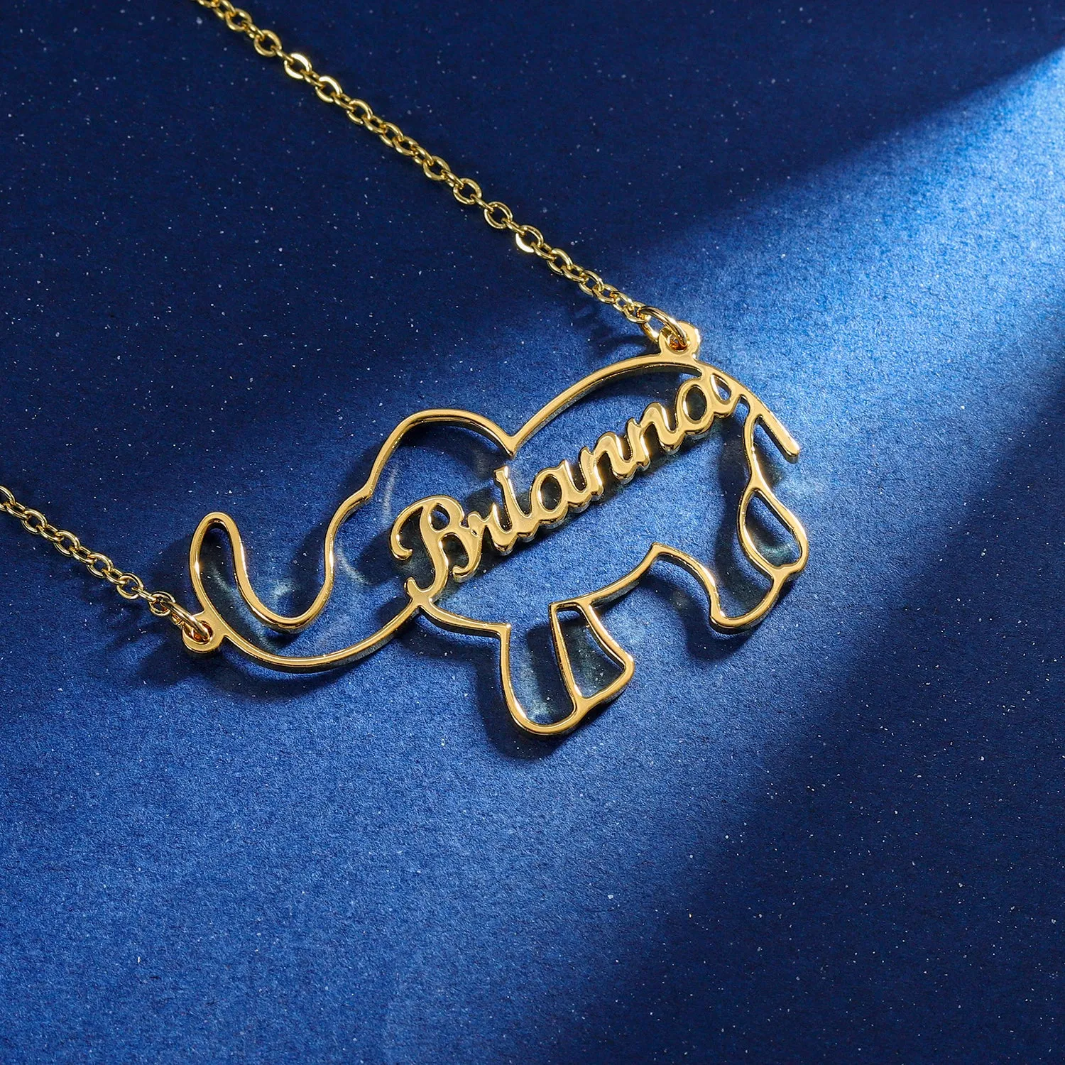 Custom Elephant Name Necklace QN21110