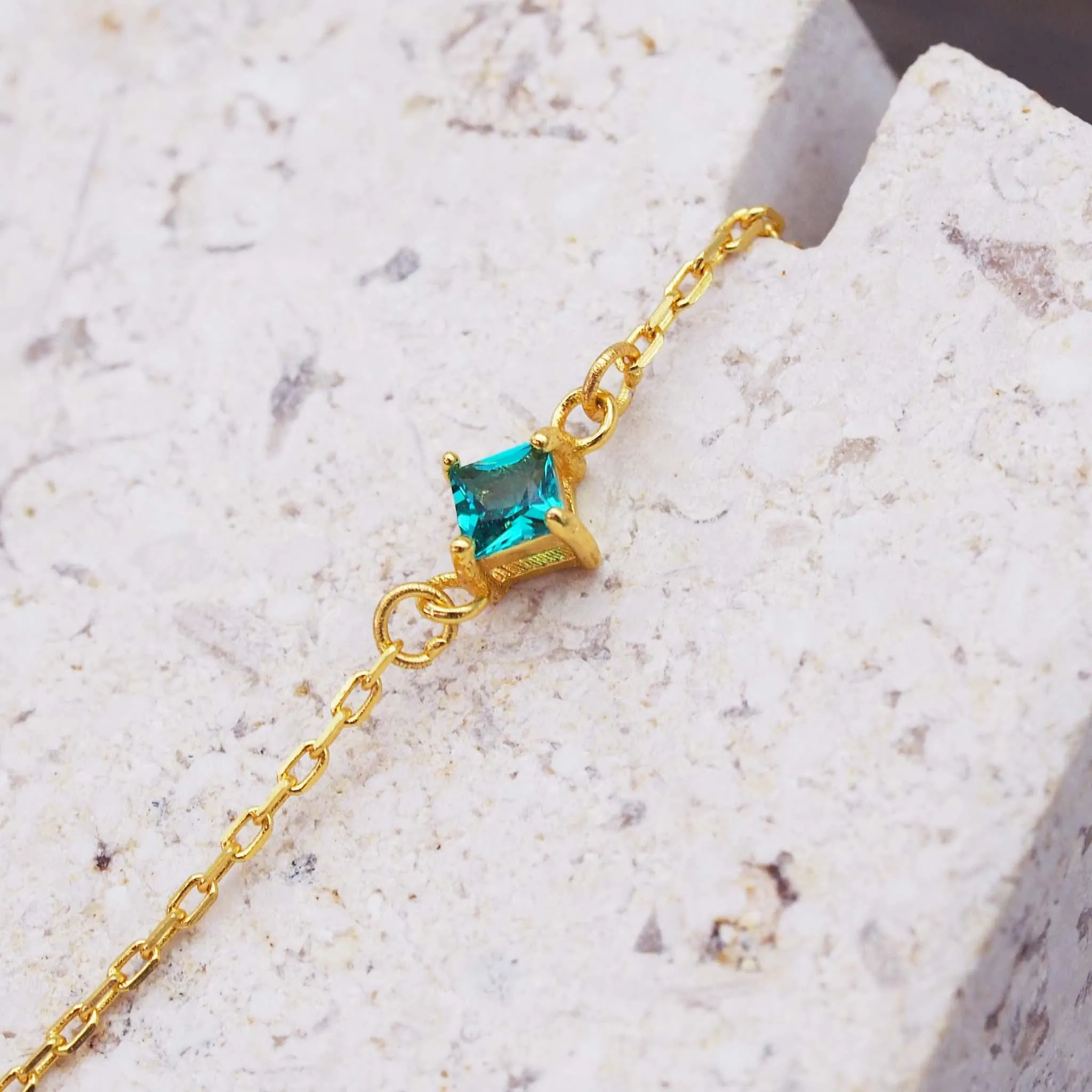 Dainty Green and Gold Necklace
