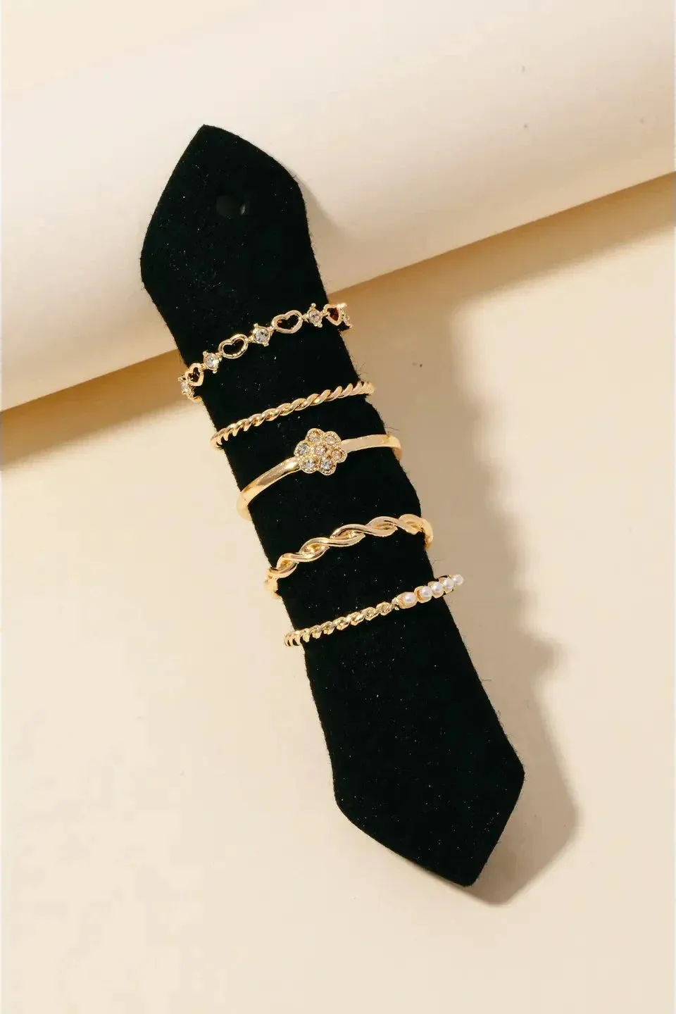 Dainty Metallic Band Rings Set