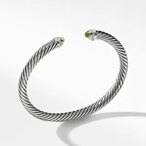 David Yurman Cable Classics Bracelet with Peridot and Diamonds - Small