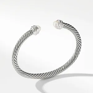 David Yurman Cable Classics Collection Bracelet with Pearls and Diamonds - Large