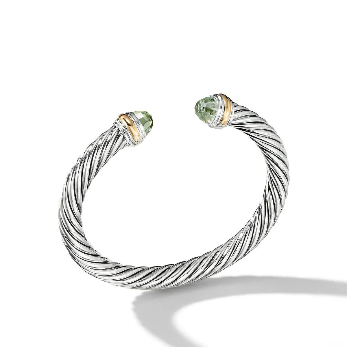 David Yurman Cable Classics Collection Bracelet with Prasiolite and 14K Gold - Extra Large