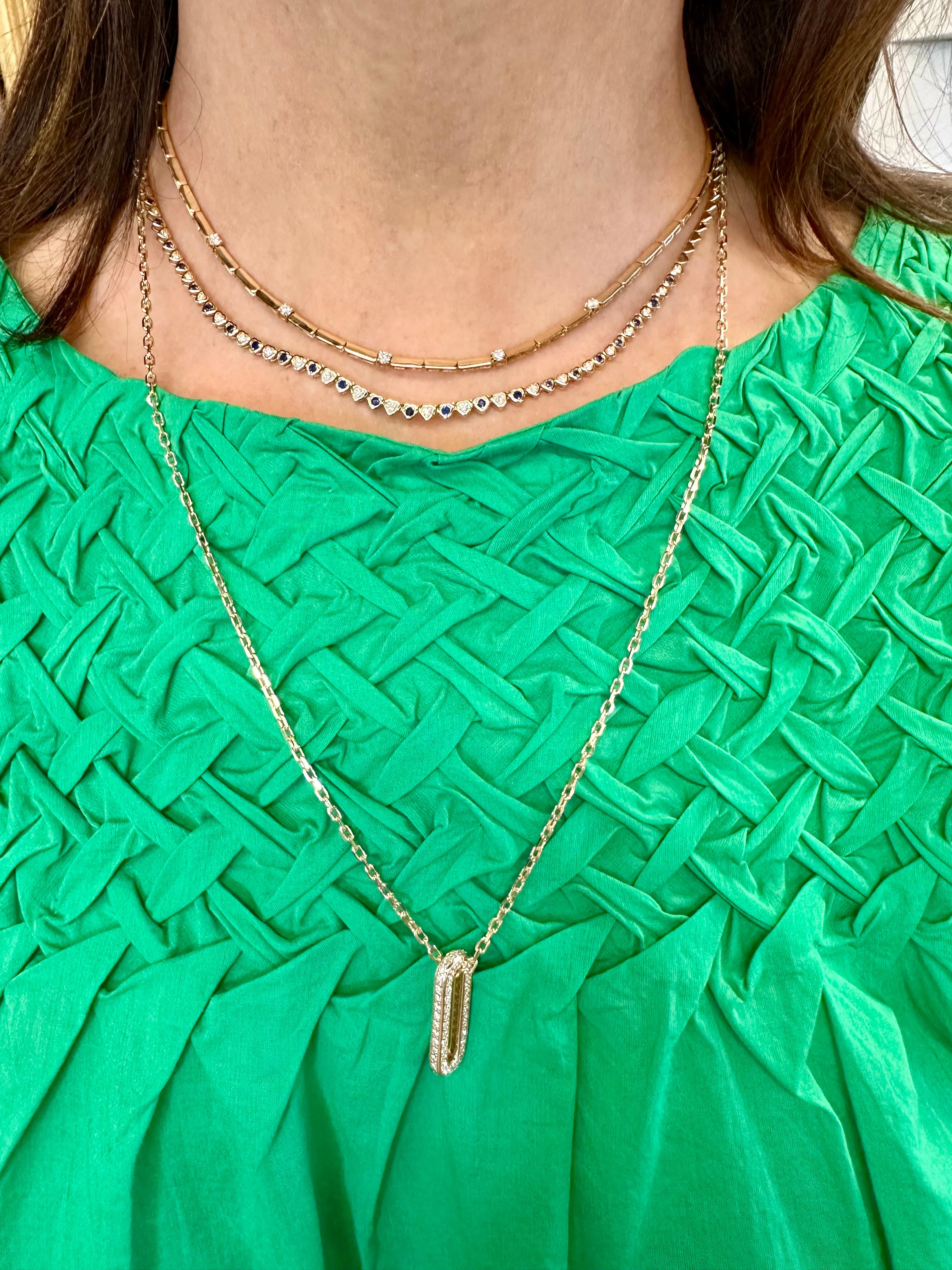 Diamond & Gold Baby Bar Necklace