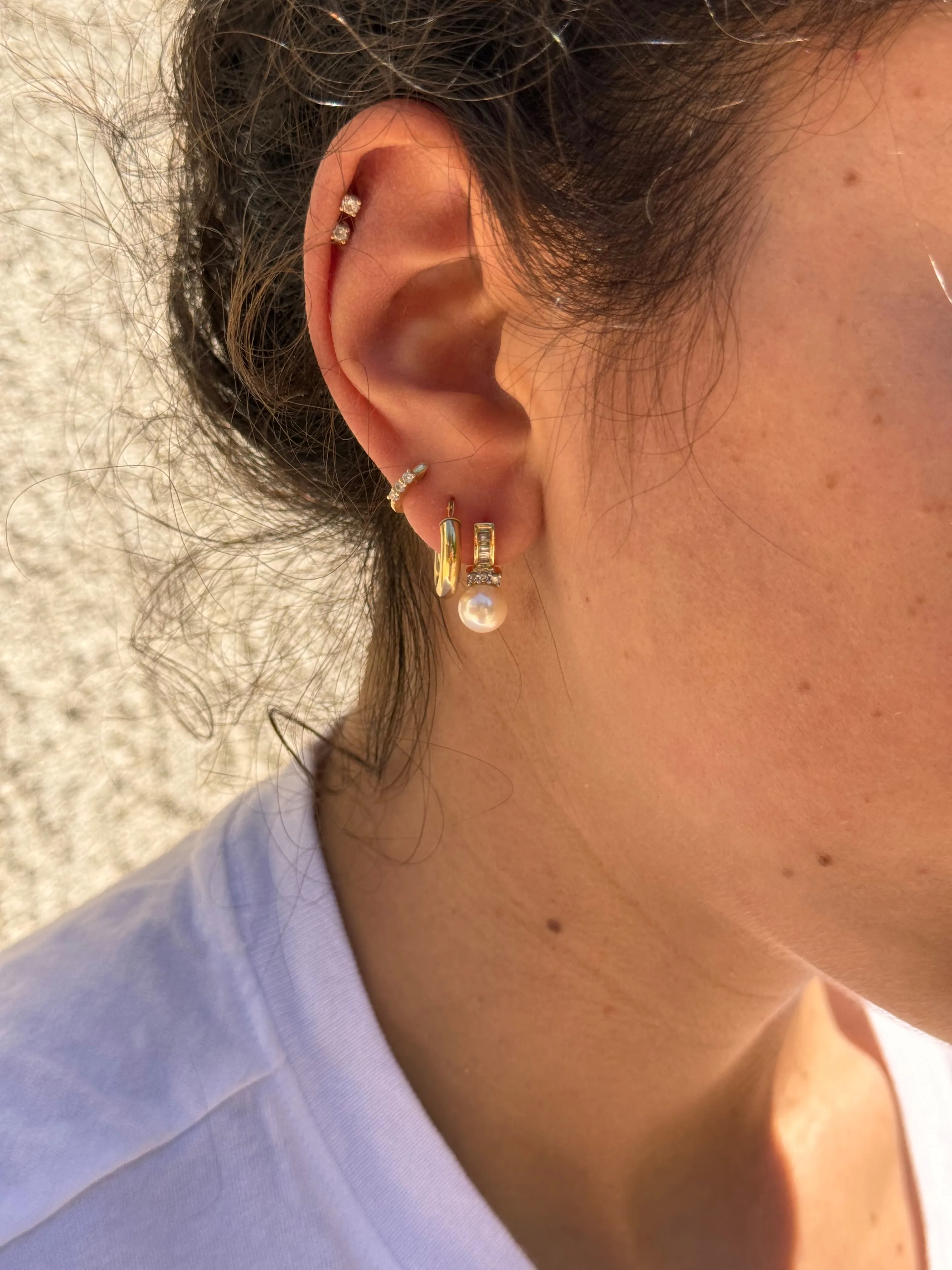 Diamond & Pearl Earrings