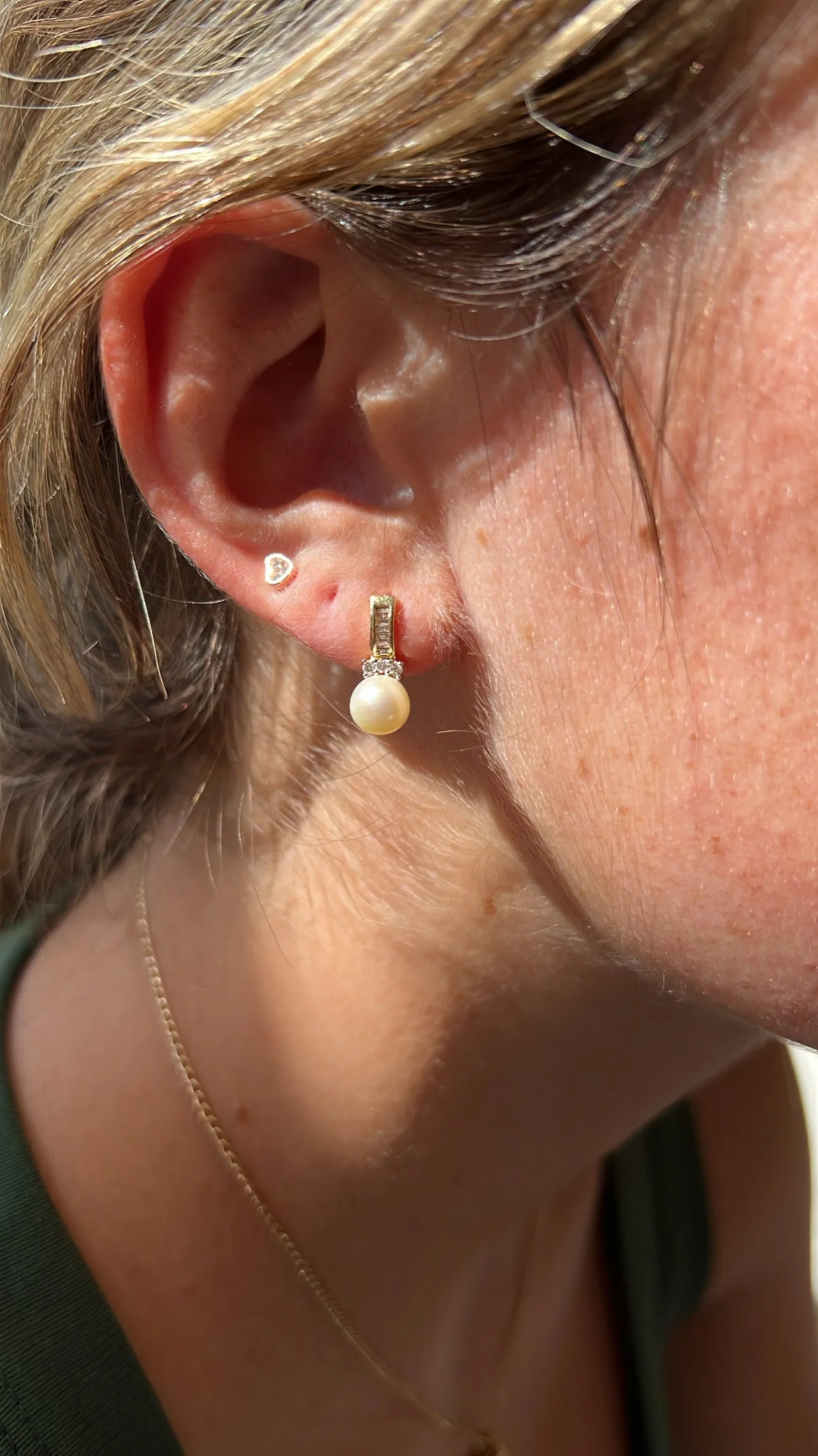 Diamond & Pearl Earrings