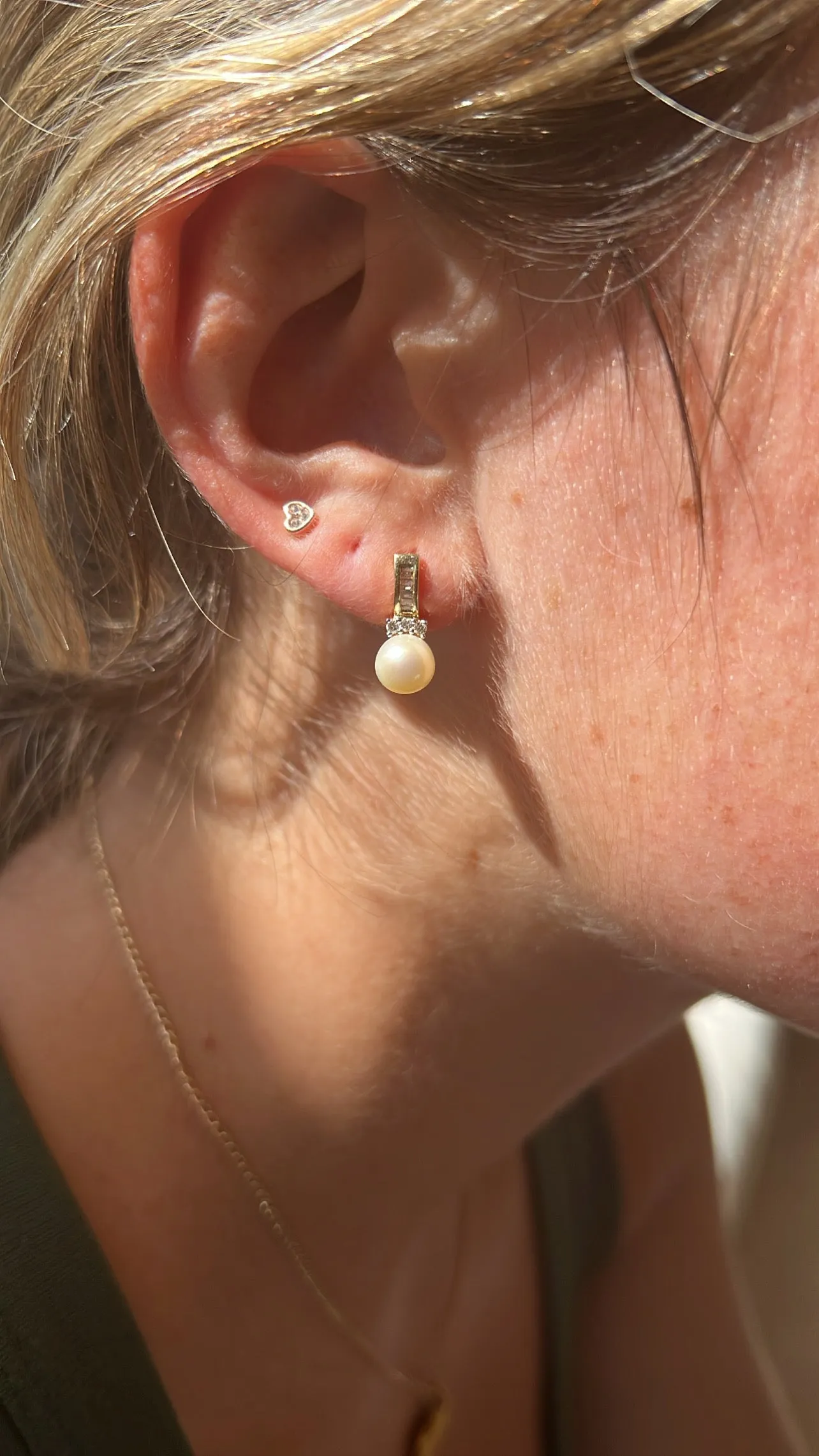 Diamond & Pearl Earrings