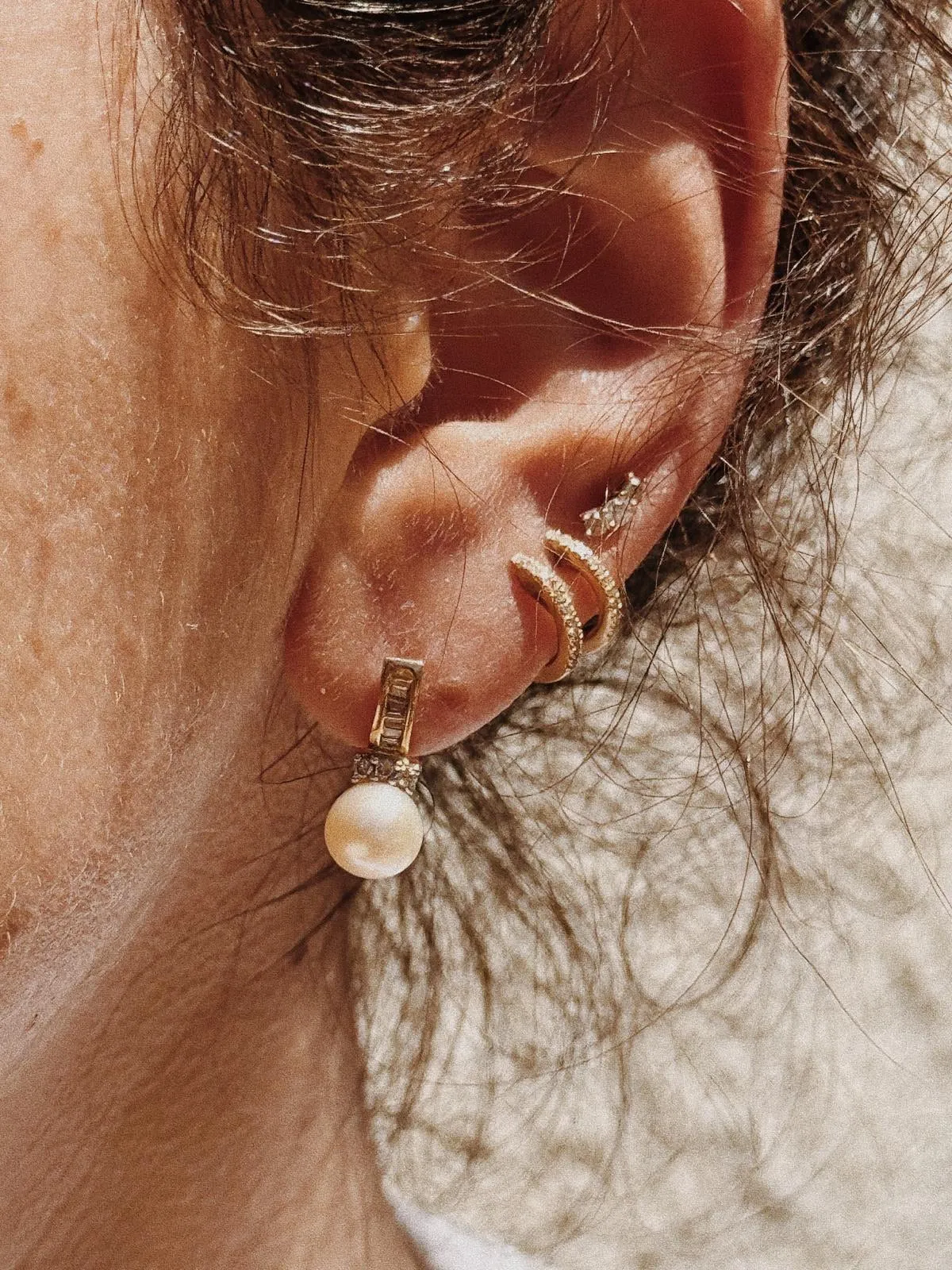 Diamond & Pearl Earrings