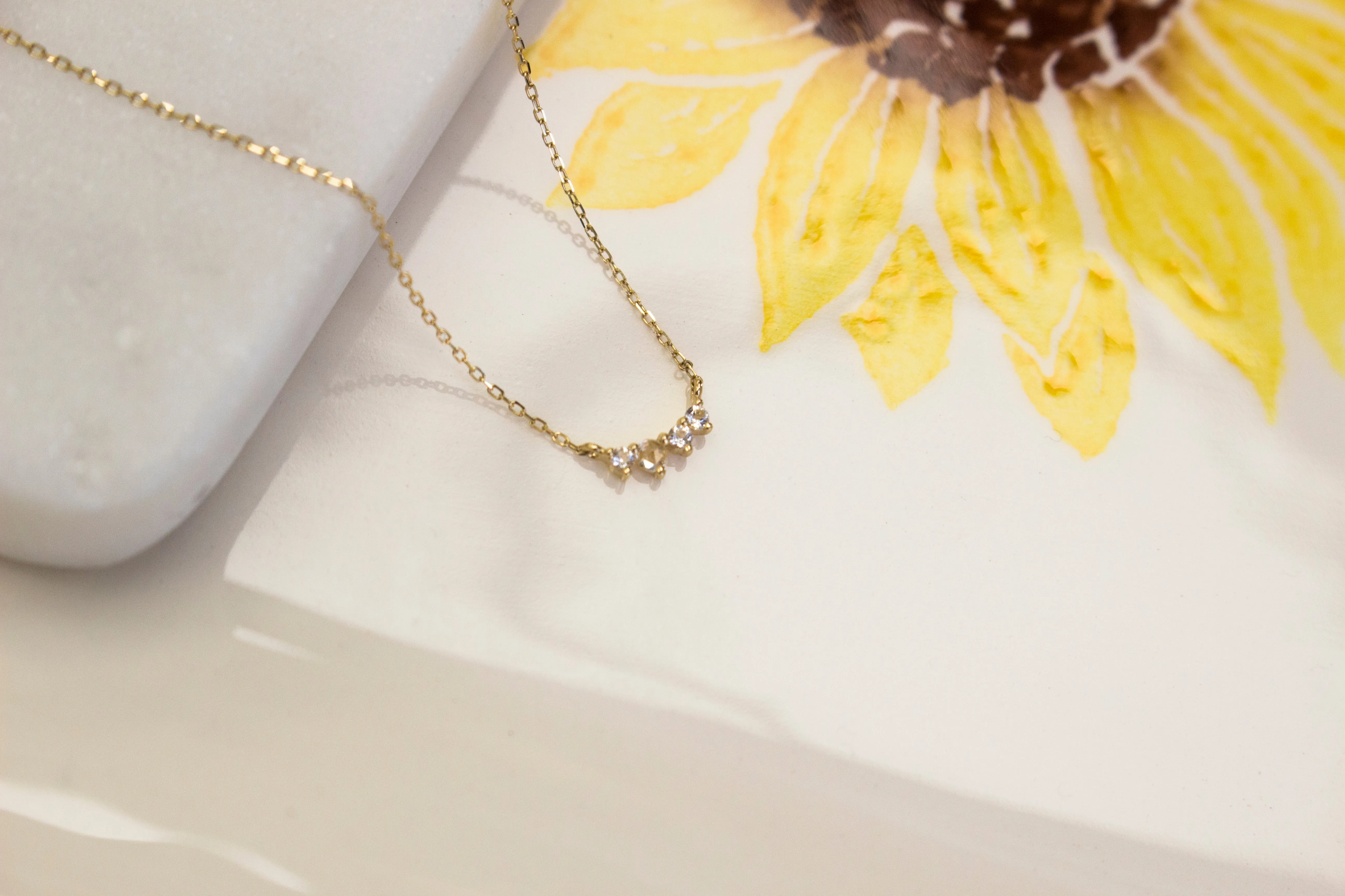 Diana Sapphire x Topaz Necklace // 14k Italian Solid Gold