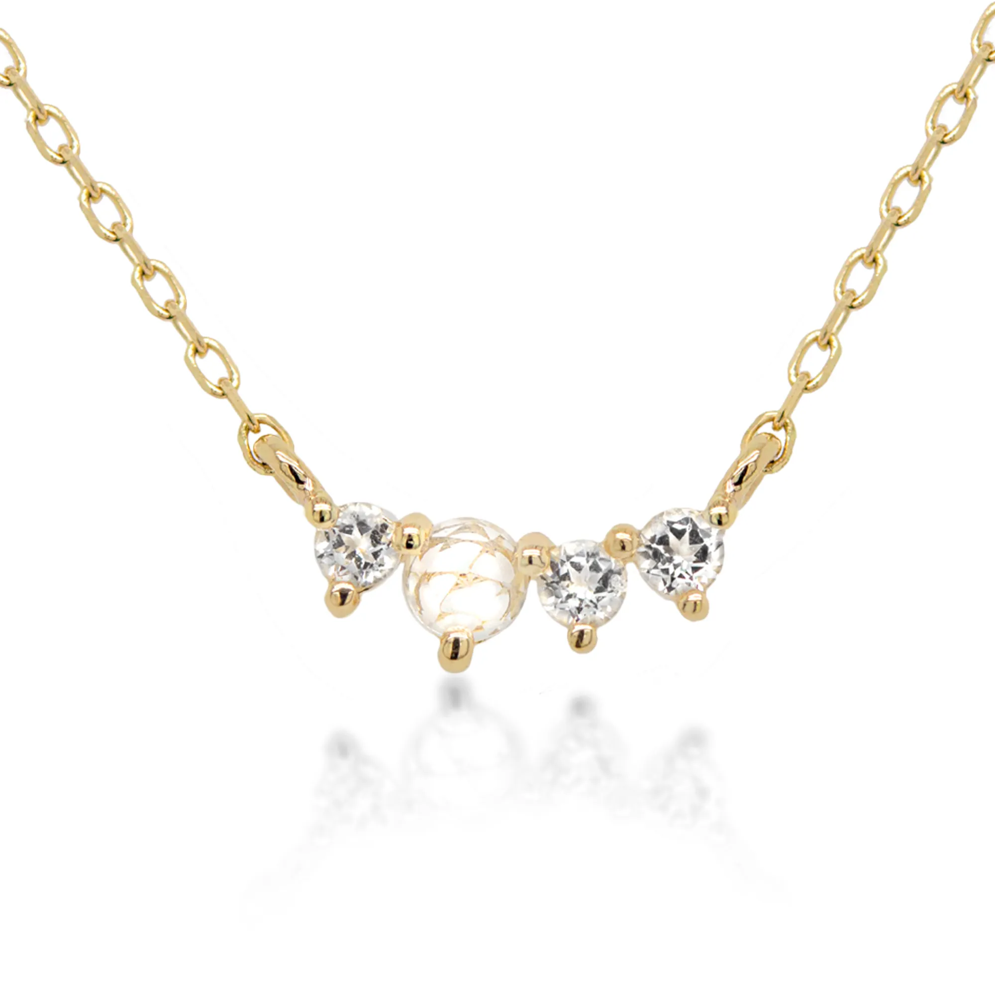Diana Sapphire x Topaz Necklace // 14k Italian Solid Gold