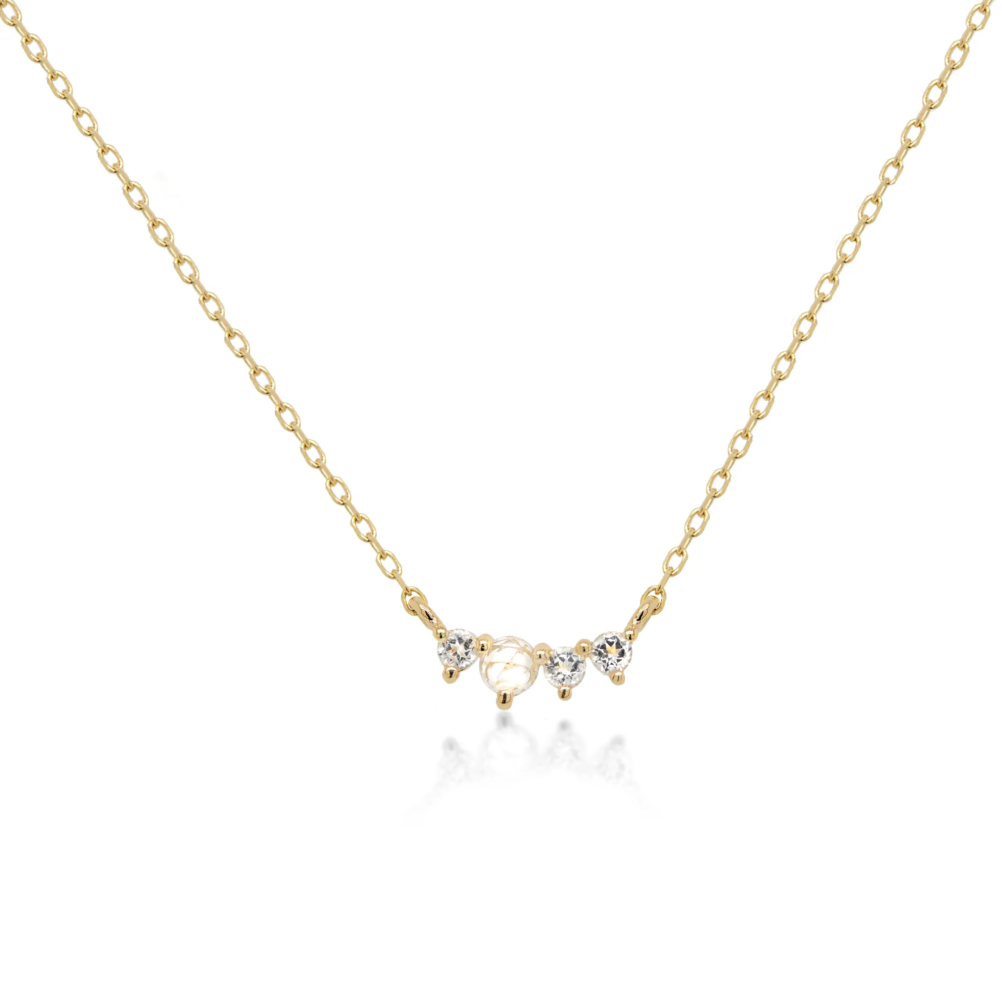Diana Sapphire x Topaz Necklace // 14k Italian Solid Gold