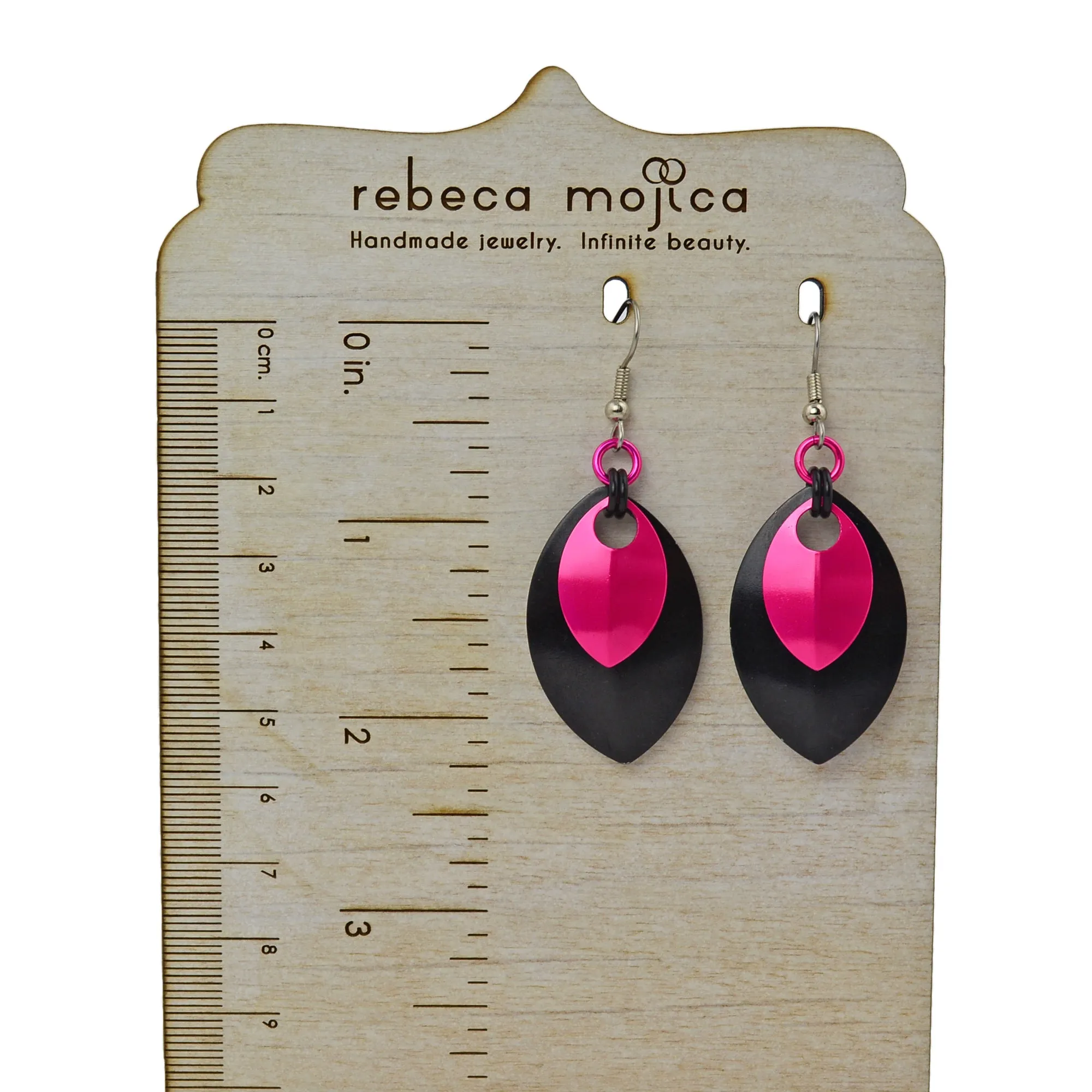 Double Leaf Earrings - Seafoam & Green