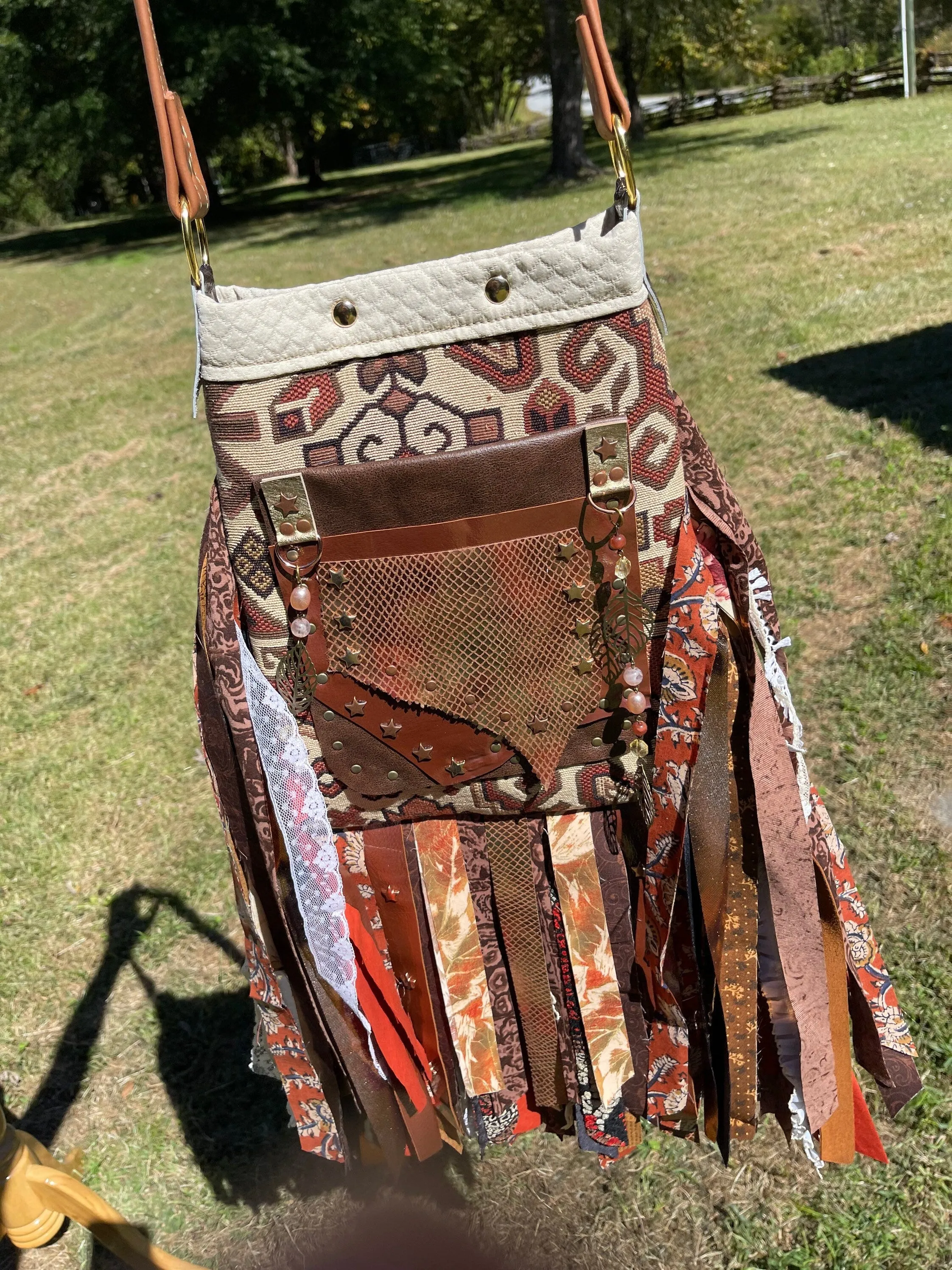Earthy Fall Fringe Purse, Ultimate Gypsy Purse, Festival Bag, Hippie Handbag, Boho Chic Embellished purse
