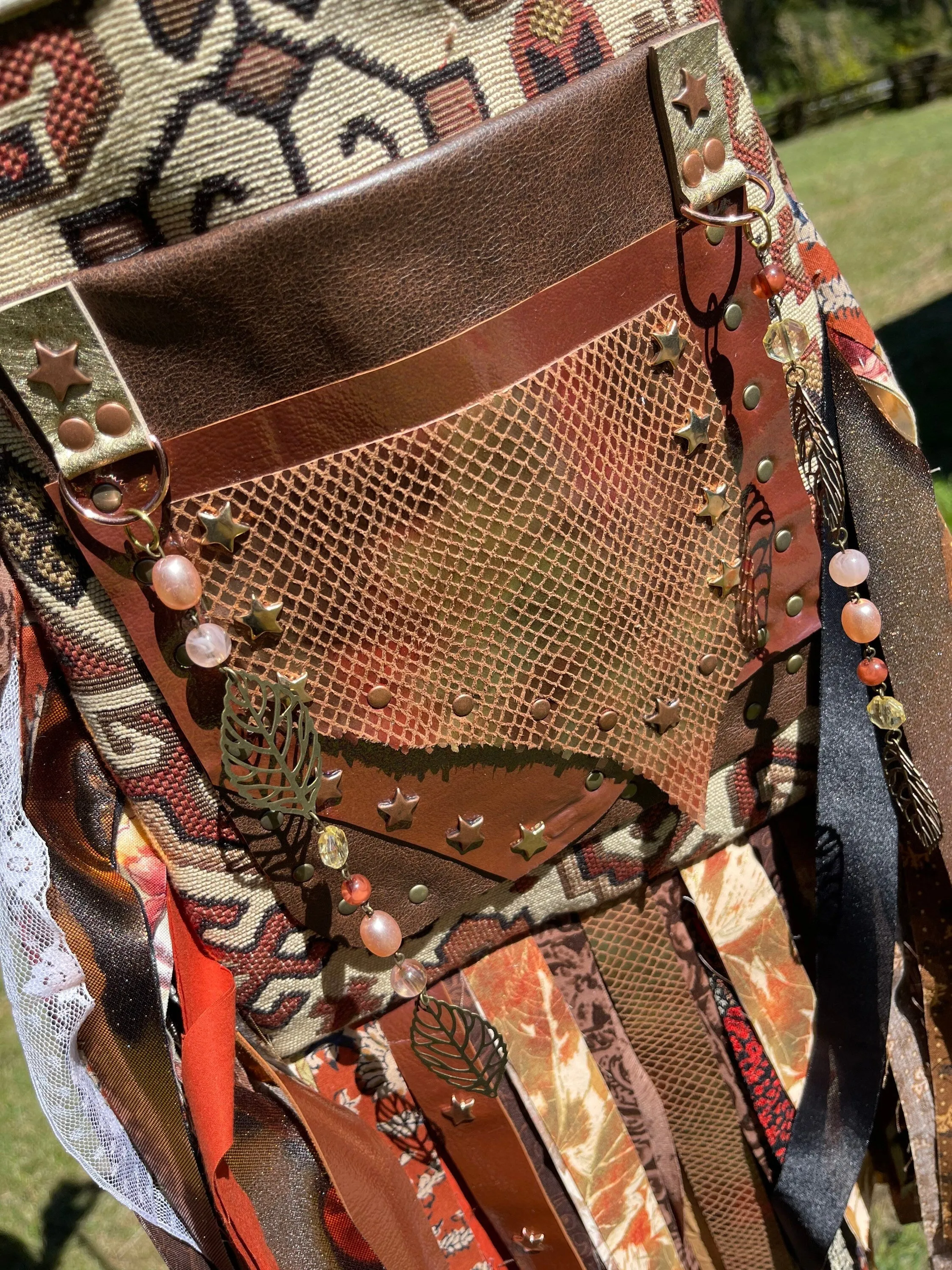 Earthy Fall Fringe Purse, Ultimate Gypsy Purse, Festival Bag, Hippie Handbag, Boho Chic Embellished purse