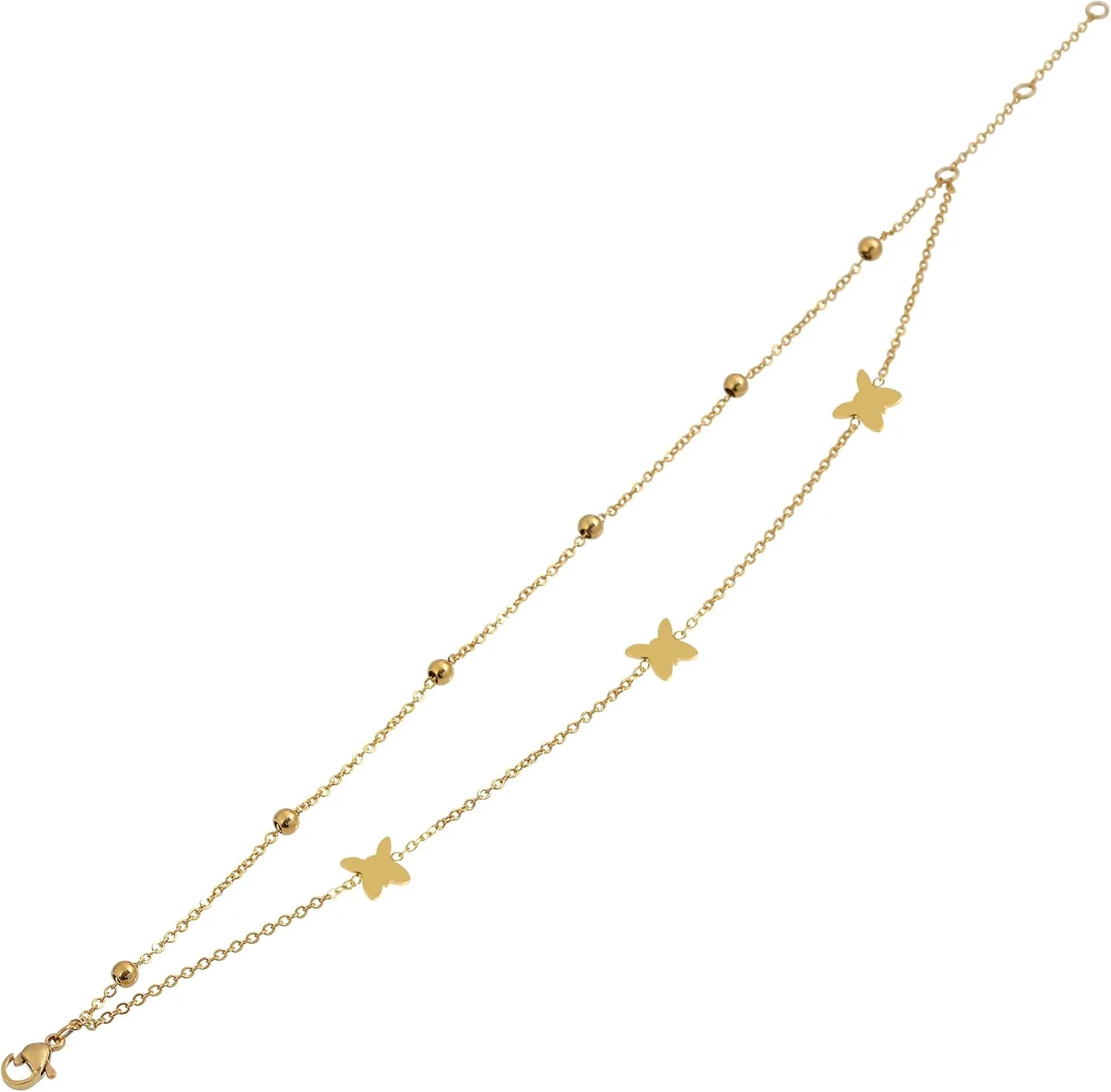 Edforce Stainless Steel Charms Anklet Foot Bracelet for Women
